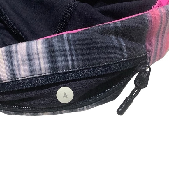 Lululemon Run: Sun Sprinter Crop Sz 4 Deep Indigo/Mirage Deep Indigo/Pow Pink - Picture 5 of 11